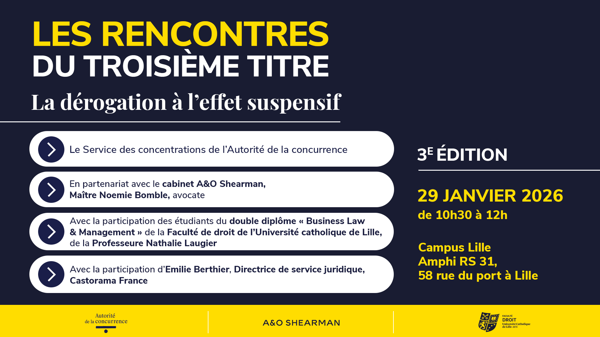 Les rencontres du 3e titre